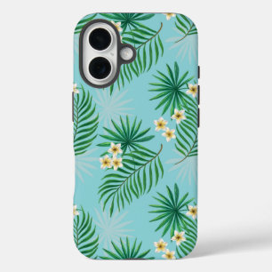 Coque Pour iPhone 16 Feuilles tropicaux et fleurs