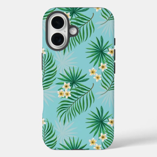 Coques Case-Mate iPhone Feuilles tropicaux et fleurs (Verso)