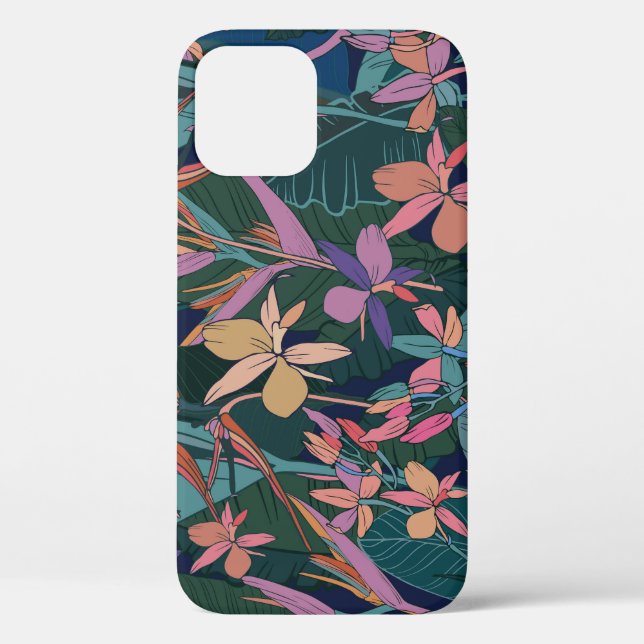Coques Case-Mate iPhone Feuilles tropicaux, fleurs : vintages. (Verso)