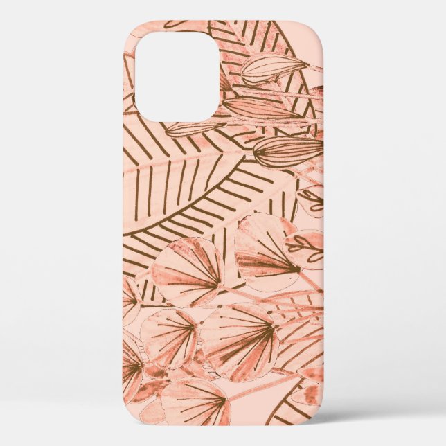 Coques Case-Mate iPhone Feuilles tropicaux : Motif créatif à main. (Verso)