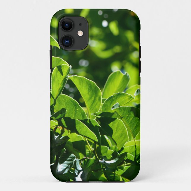 Coques Case-Mate iPhone feuilles vertes fraîches de printemps. photographi (Dos)