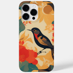 Coque Case-Mate iPhone feuilles vintages de fleurs d'oiseaux