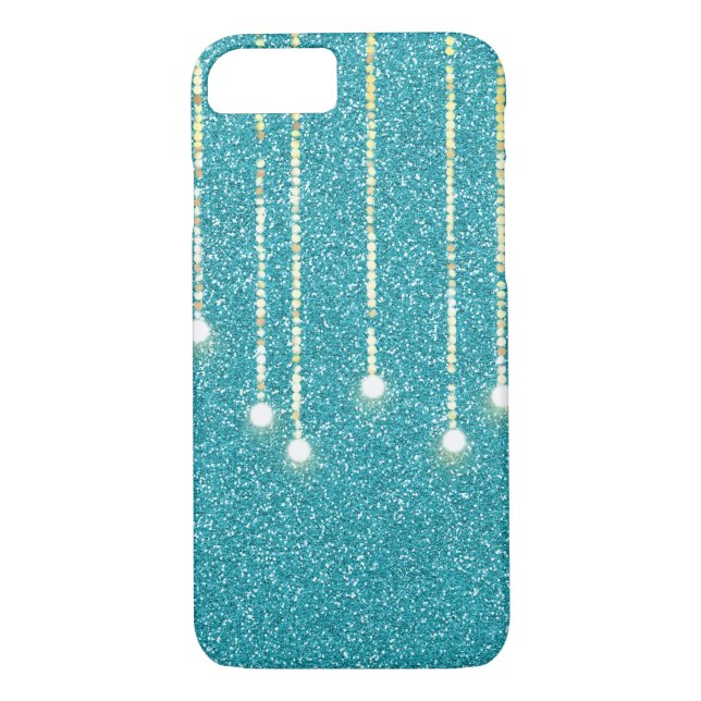 Coques Case-Mate iPhone feux suspendus sur parties scintillant turquoise (Dos)
