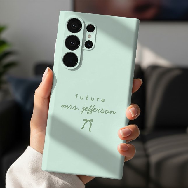 Coques Case-Mate iPhone Fiancée à Venir | Future Mme Script Élégant (Future Mrs Bride To Be Phone Case | Custom Script Name Fiancée Engagement Announcement Phone Case)