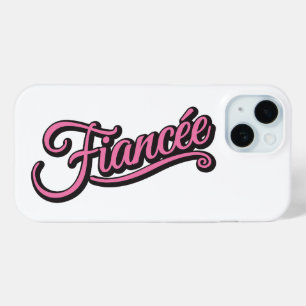 Coque Case-Mate iPhone Fiancée noir/rose sur blanc