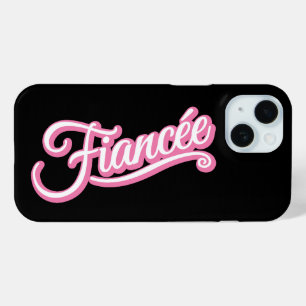 Coque Case-Mate iPhone Fiancée rose/blanc sur noir