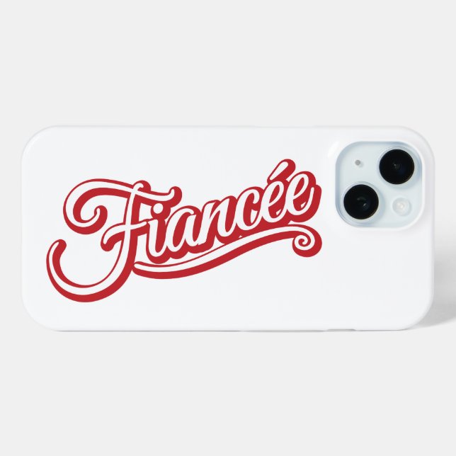 Coques Case-Mate iPhone Fiancée rouge/blanc sur blanc (Verso (horizontal))