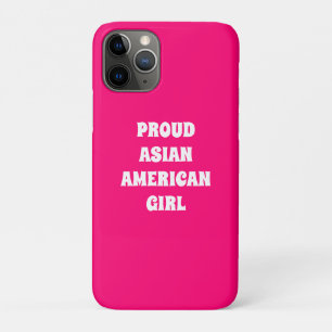 Case-Mate iPhone Case Fier Asiatique Américaine fille, rose chaud blanc
