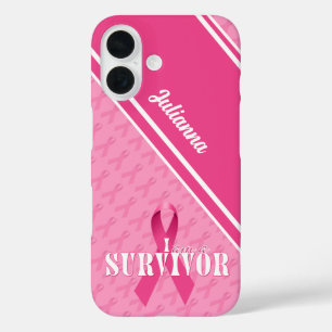 Coque Pour iPhone 16 Fier Cancer du sein Survivant Ruban rose