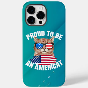 Coque Case-Mate iPhone Fier d'être Américat Cat USA Drapeau Happy Quatriè