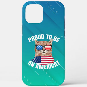 Case-Mate iPhone Case Fier d'être Américat Cat USA Drapeau Happy Quatriè