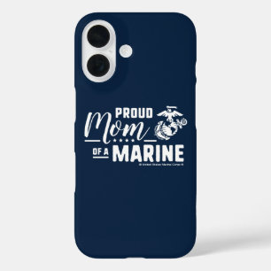Coque Pour iPhone 16 Fier maman d'une Marine - Blanc
