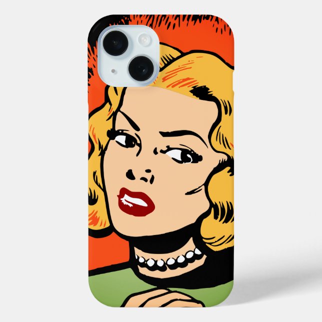 Coques Case-Mate iPhone Fierce & Fearless : Retro Comic Book - Angry Woman (Verso)