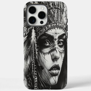 Coque iPhone 16 Pro Max Fierce Indienne guerrière dans la tradition