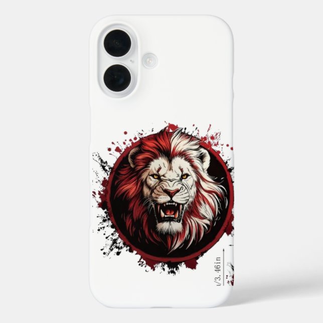 Coques Case-Mate iPhone Fierce Red Maned Lion Head Tribal Grunge Style (Verso)