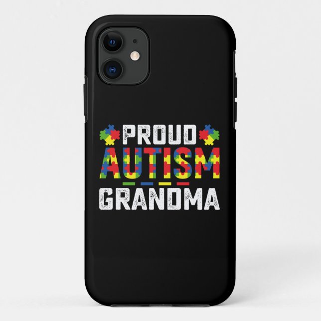 Coques Case-Mate iPhone Fière grand-mère autiste de sensibilisation à la f (Dos)
