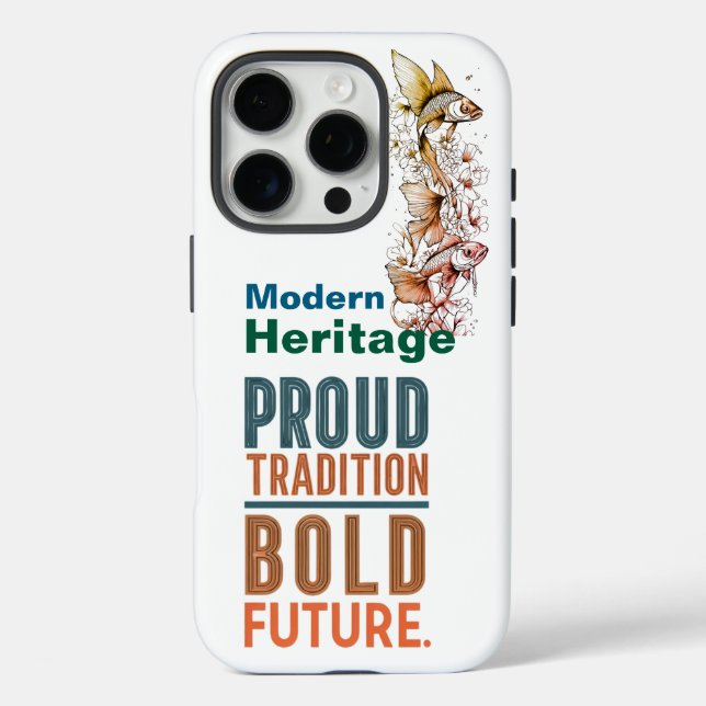 Coques Case-Mate iPhone Fière Tradition, audacieux Futur Poisson Conceptio (Verso)