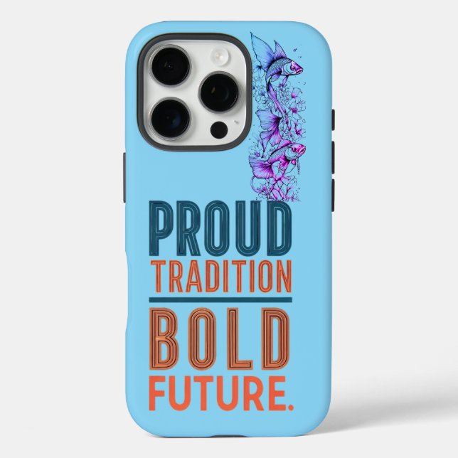 Coques Case-Mate iPhone Fière Tradition, audacieux Futur Poisson Conceptio (Verso)