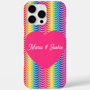 Coque iPhone 16 Pro Max Fierté de sirène arc-en-ciel cœur