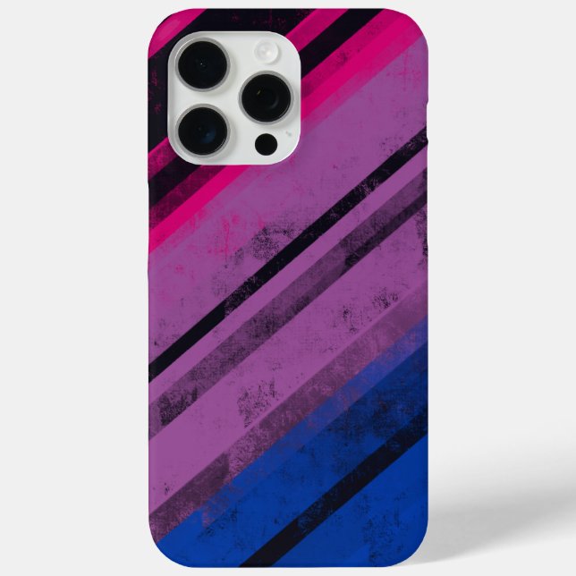 Coques Case-Mate iPhone Fierté Égalité Bi Drapeau Grunge Stripes LGBTQIA (Verso)