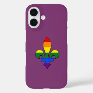 Coque Pour iPhone 16 Fierté LGBT fleur de lis