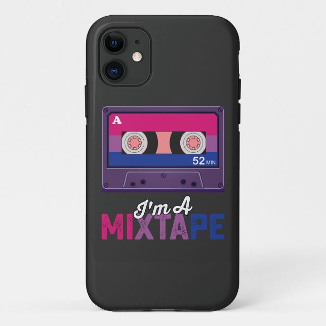 Coques Case-Mate iPhone Fierté LGBT Je Suis Une Cassette Mixtape Bi (Dos)