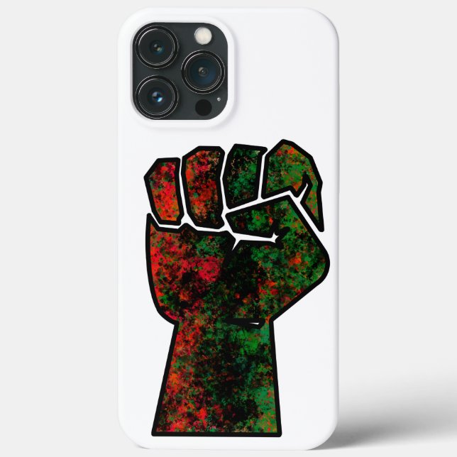 Coques Case-Mate iPhone fierté noire drapeau rouge vert poing panafricain  (Verso)