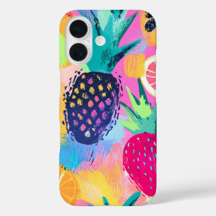 Coque Pour iPhone 16 Fiesta Abstraite de fruits tropicaux Paradise