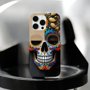 Coque iPhone 16 Pro Max Fiesta florale - Crâne à sucre