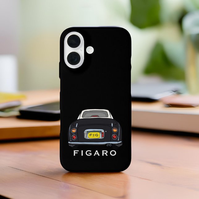Coques Case-Mate iPhone Figarations Name Cute Black Figaro Car Monogram (Cute black figaro phone case with space for your name or initials)