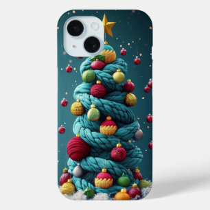 Coque Case-Mate iPhone Fil à tricoter festif Sapin de Noël Vert Rouge
