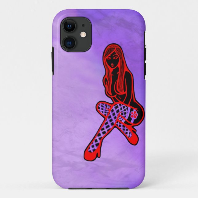 Coques Case-Mate iPhone Filets et Pin- de fleur (brume pourpre) (Dos)