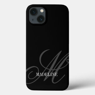 Case-Mate iPhone Case Filigrane monogramme personnalisée élégant noir