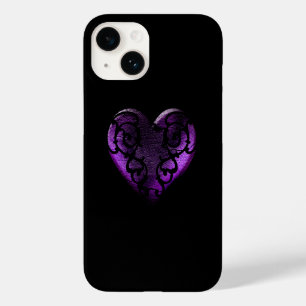 Coque Pour iPhone 14 Filigree Goth Purple Heart