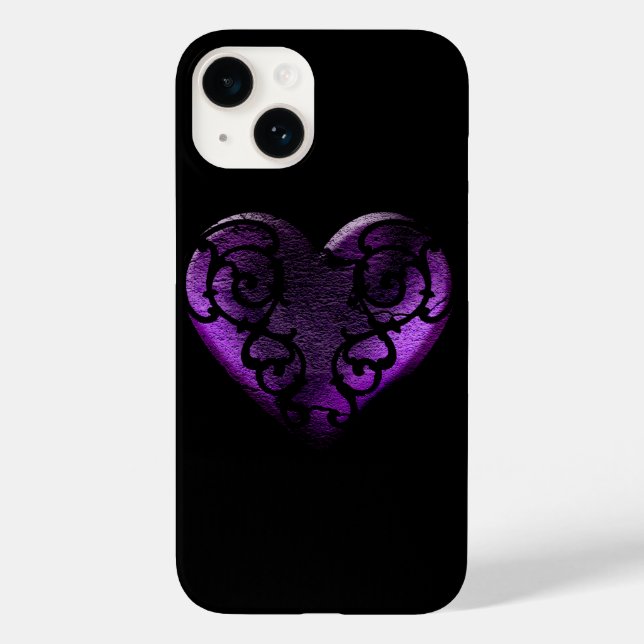 Coques Case-Mate iPhone Filigree Goth Purple Heart (Verso)