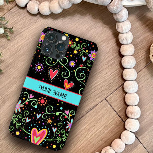 Case-Mate iPhone Case Fille Ado tendance Black Floral Inspirivity