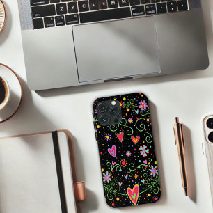 Case-Mate iPhone Case Fille Ado tendance Black Floral Inspirivity