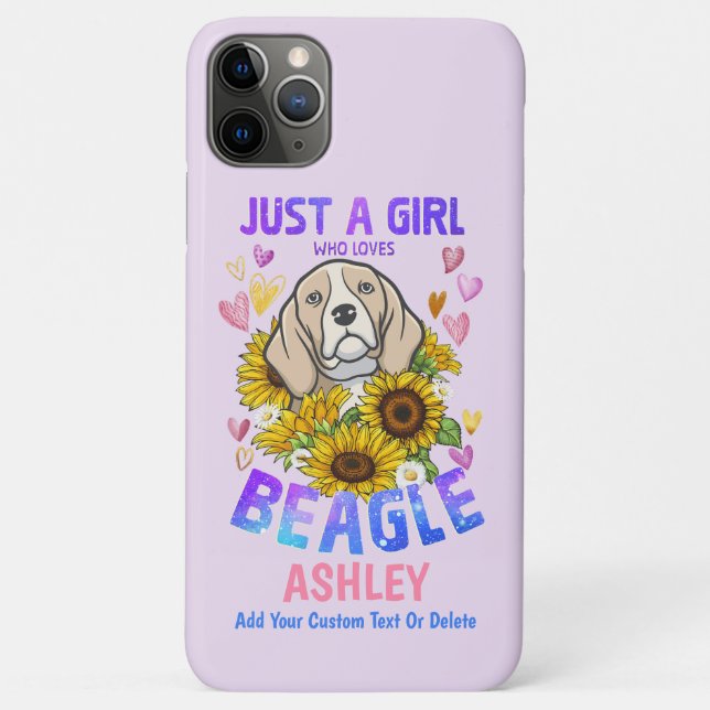 Coques Case-Mate iPhone Fille aime Beagle Tournesol (Dos)
