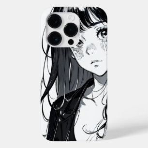 Coque Case-Mate iPhone Fille Anime Noire & Blanc