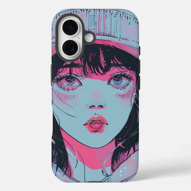 Coques Case-Mate iPhone Fille Anime Pastel en Bonnet d'Art (Verso)