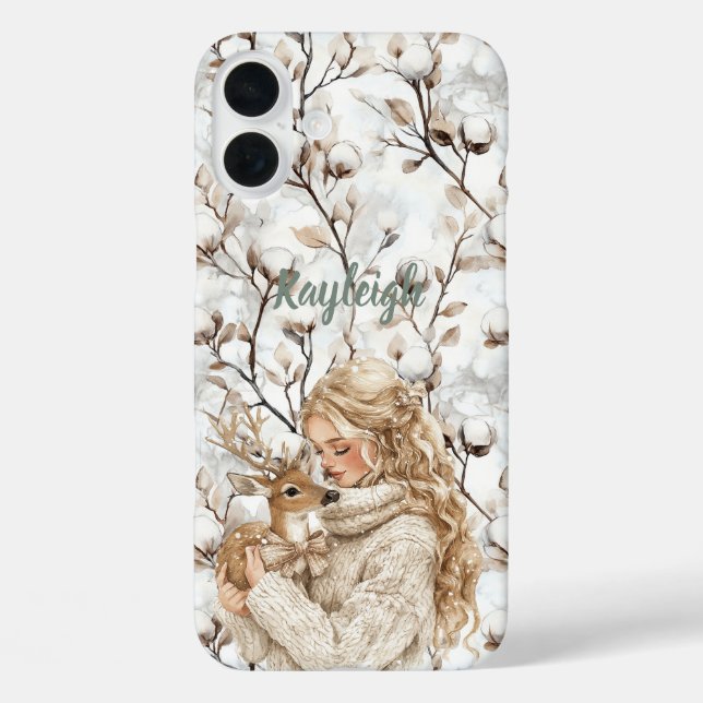 Coques Case-Mate iPhone Fille aux cheveux blonds avec cerf   (Verso)