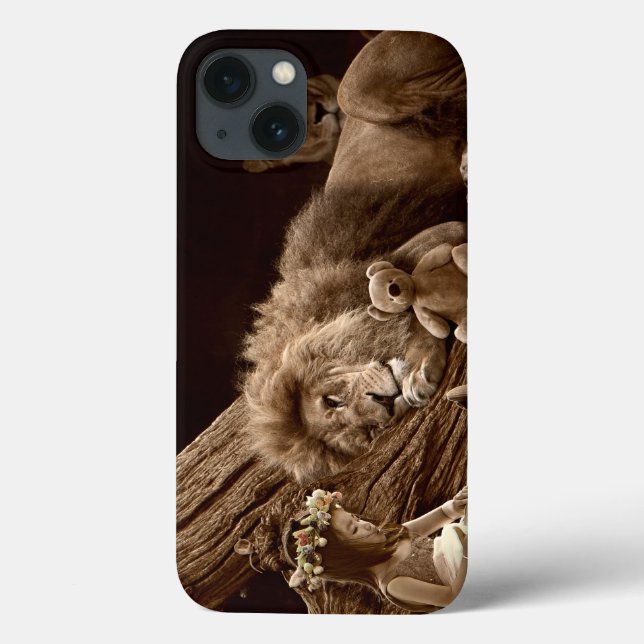 Coques Case-Mate iPhone Fille avec Lion et ours en peluche (Verso)