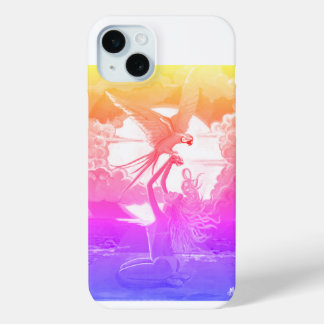 Coque Case-Mate iPhone Fille avec Macaw au coucher du soleil