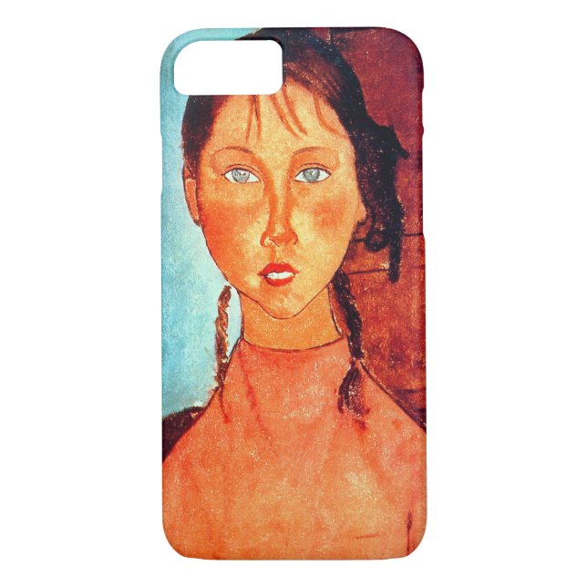 Coques Case-Mate iPhone Fille avec Pigtails, Modigliani (Dos)