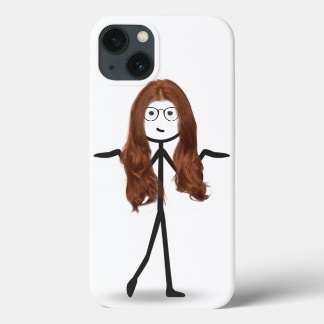 Coques Case-Mate iPhone Fille bâton avec cheveux rouges (Verso)