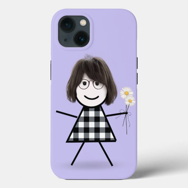 Coques Case-Mate iPhone Fille bâton avec des marguerites  (Verso)
