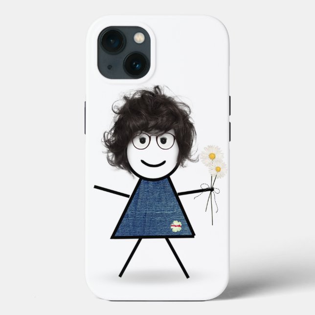 Coques Case-Mate iPhone Fille Bâton avec des Marguerites   (Verso)