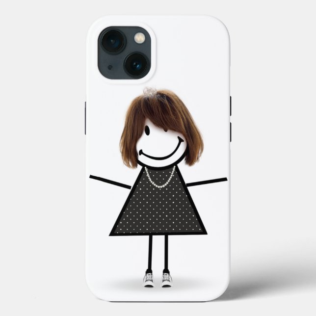 Coques Case-Mate iPhone Fille bâton en baskets avec cheveux (Verso)