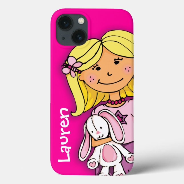 Coques Case-Mate iPhone Fille blonde embrassant des boudins blancs roses (Verso)