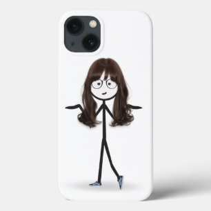 Case-Mate iPhone Case Fille bonhomme allumettes aux cheveux foncés